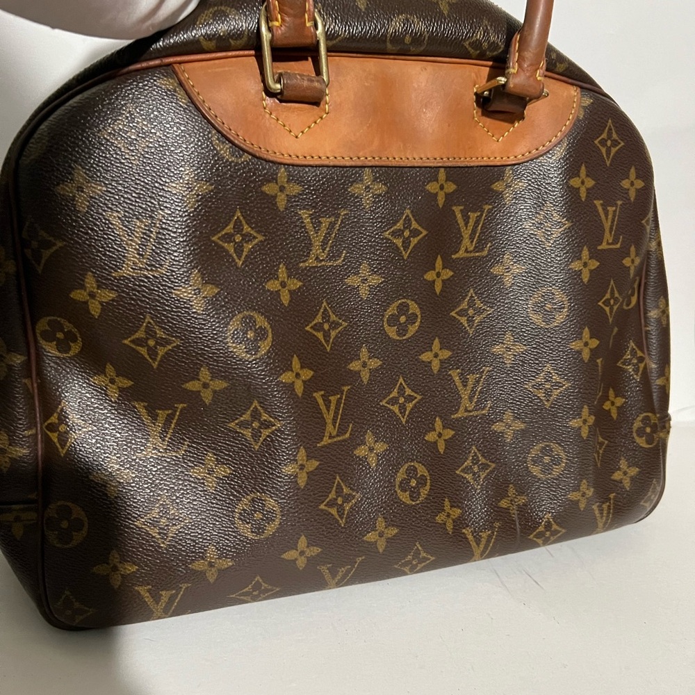 Louis Vuitton Brown Monogram Satchel with Tan Trim